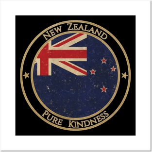 Vintage New Zealand Oceania Oceanian Flag Posters and Art